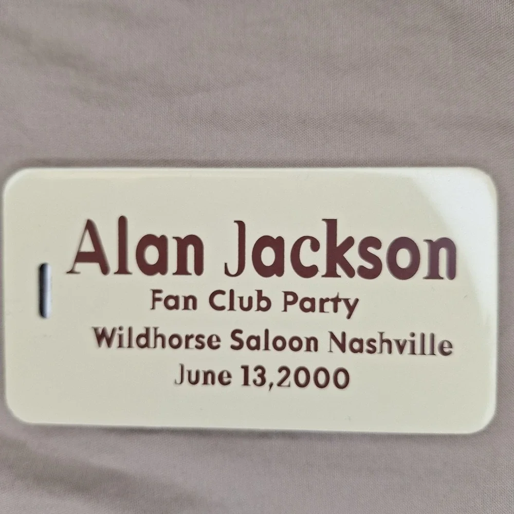 3 Alan Jackson Fan Club Luggage Tags Y2K Wildhorse Saloon Nashville Memorabilia